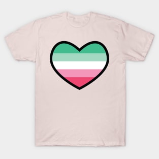 Abrosexual Flag Heart T-Shirt